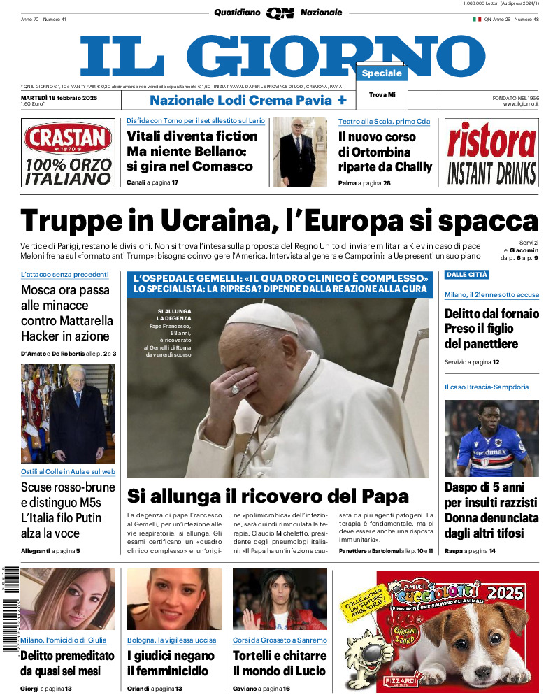 Prima-pagina-il giorno-edizione-di-oggi-20250218